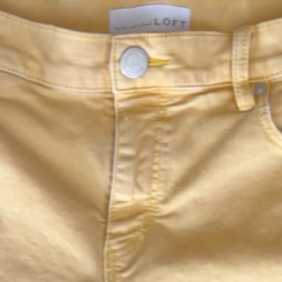 LOFT Modern skinny crop fray yellow jeans women’s size 8 - Picture 16 of 16